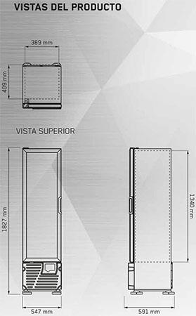 Congelador Vertical Puerta de Vidrio VFS-08